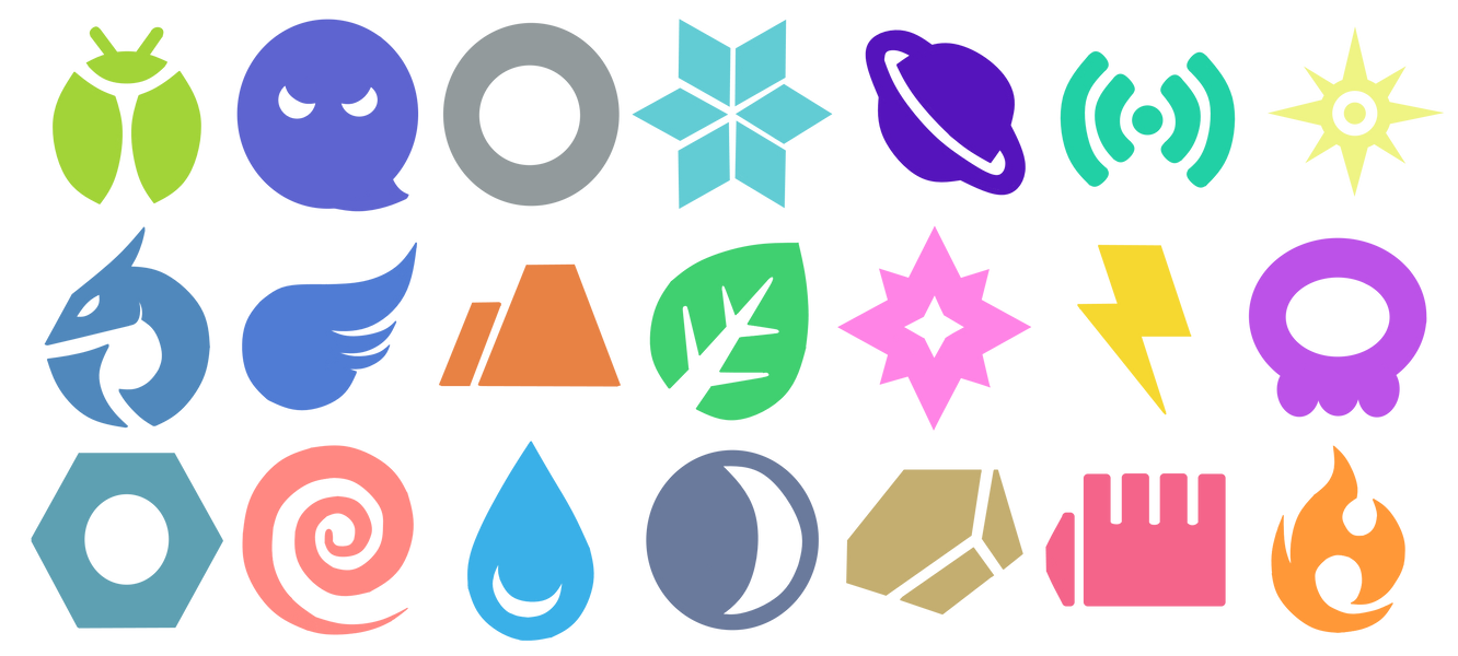 Pixilart - Pokémon types symbols by Ligma69