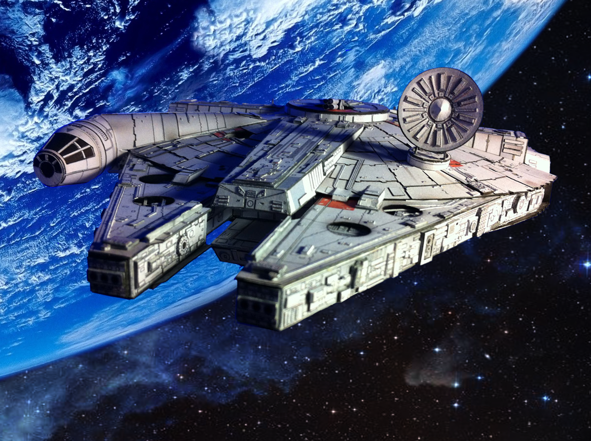 Papercraft Millennium Falcon With Background