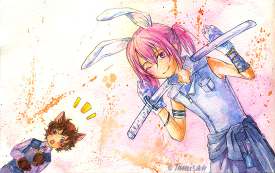 Cat and bunny