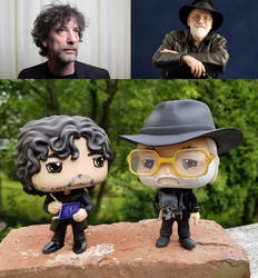 Custom Funko Pop Neil Gaiman and Terry Pratchett