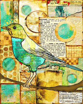 Digital collage - Paper Bird