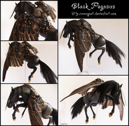 Black pegasus sculpture