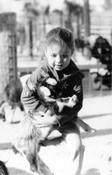 Little Girl and a Goat