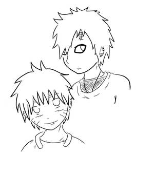 Line Art: Naruto and Gaara