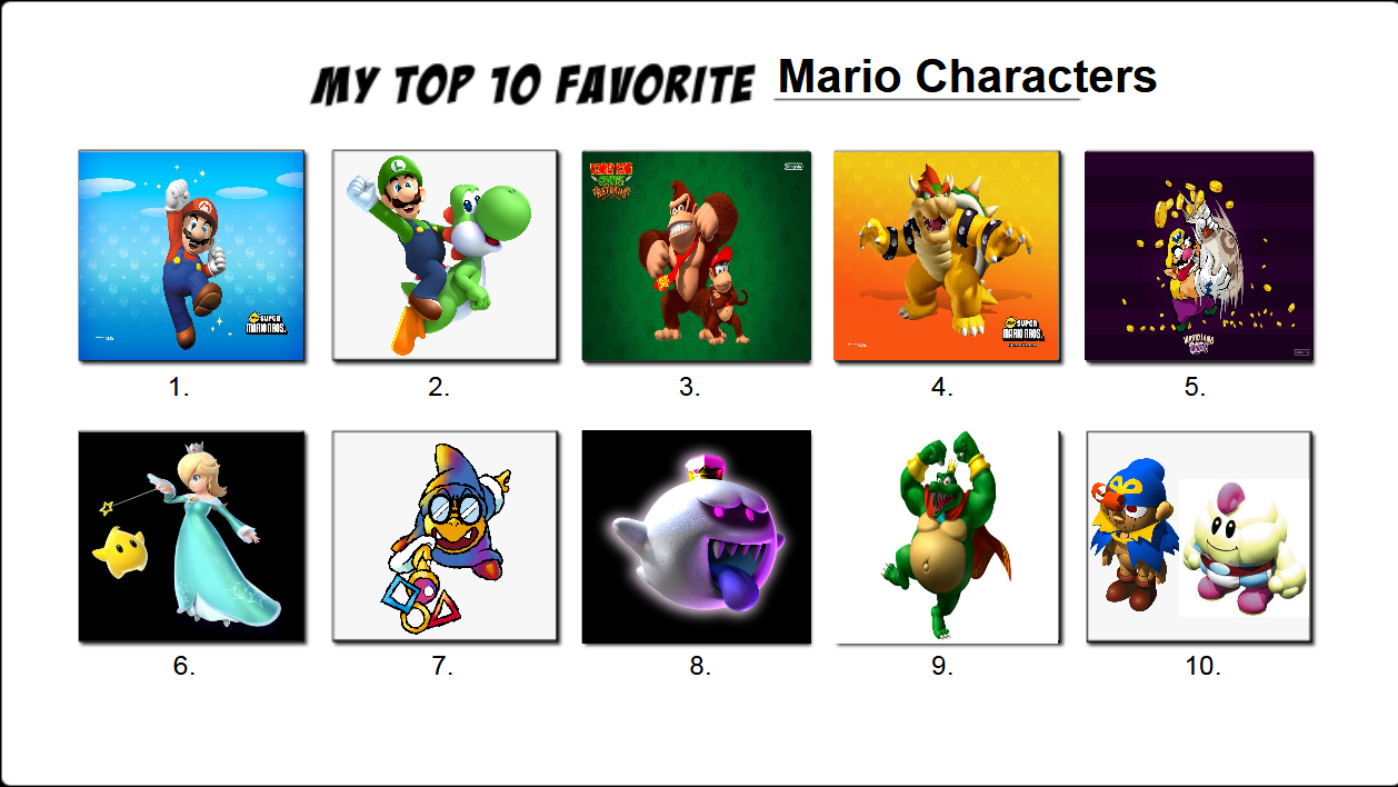 Top Ten Mario Characters, Here are my ten favorite characte…