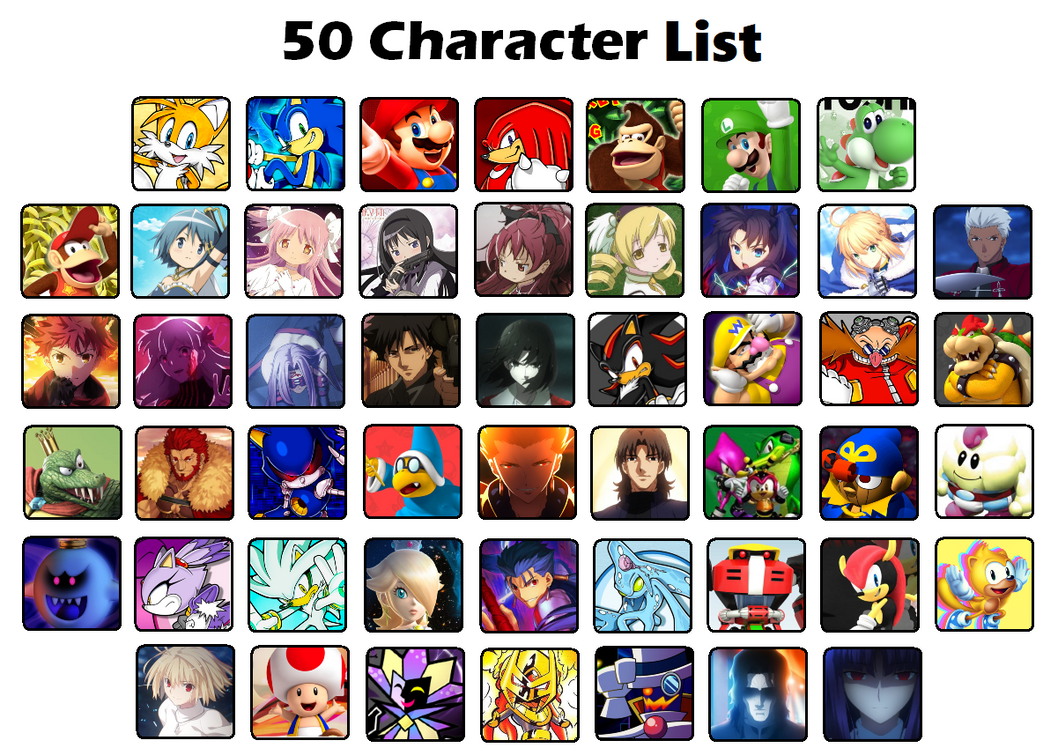 Characters list