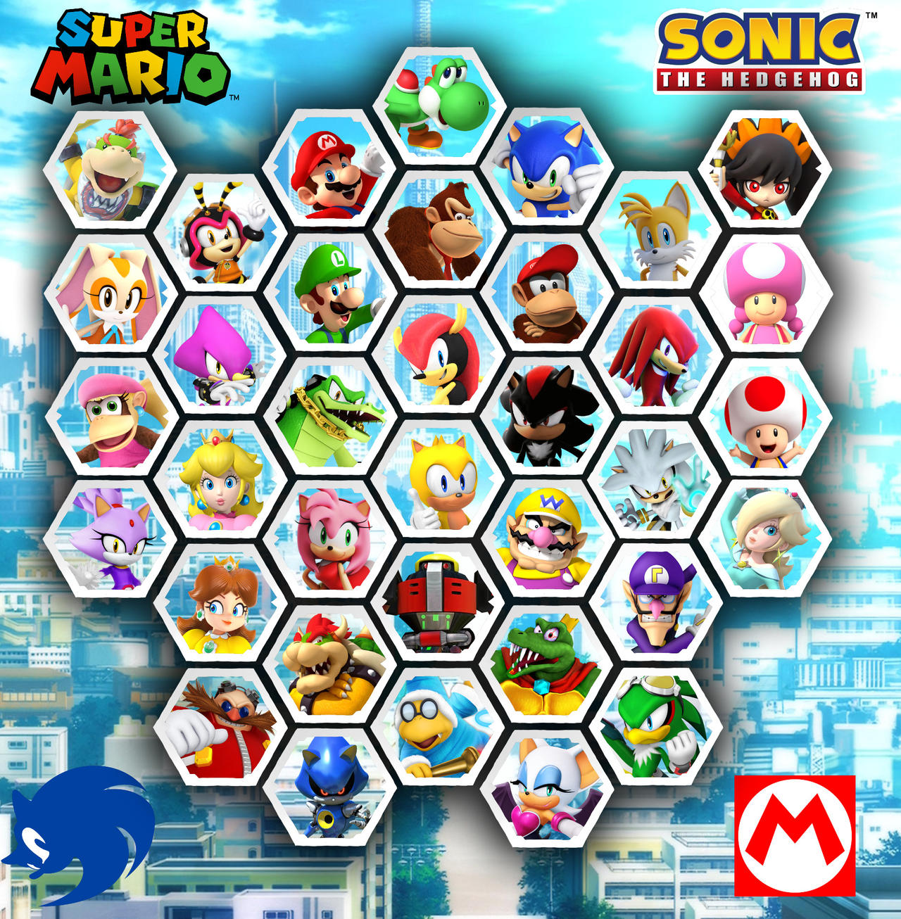 Mario and Sonic Crossover roster by MarioSonicMadokagame on DeviantArt