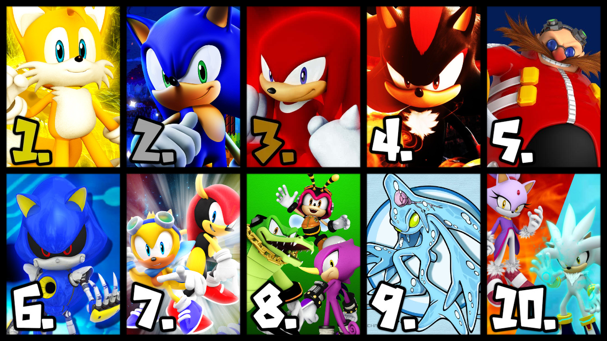 Sonic Characters Deviantart top 10 favorite Sonic characters by MarioSonicMadokagame on DeviantArt