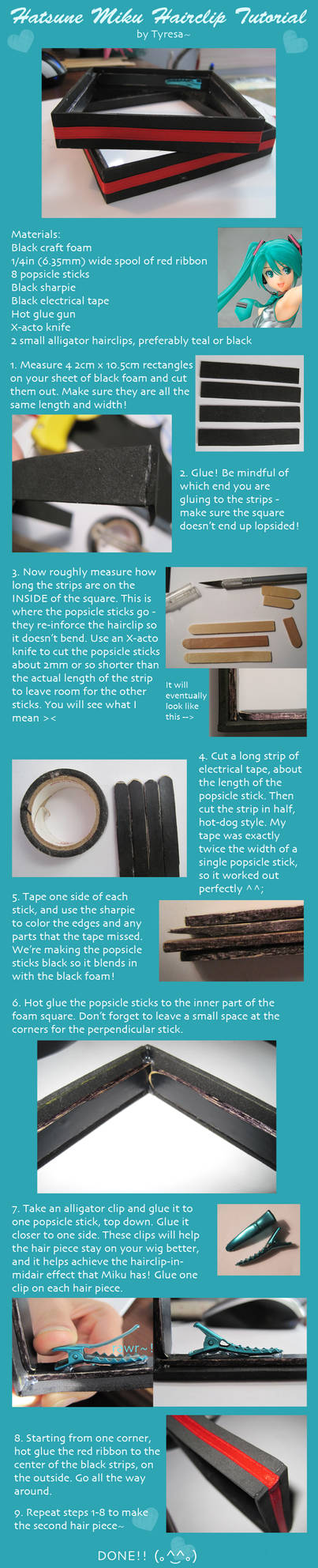 Hatsune Miku Hairclip Tutorial by xxayaneko