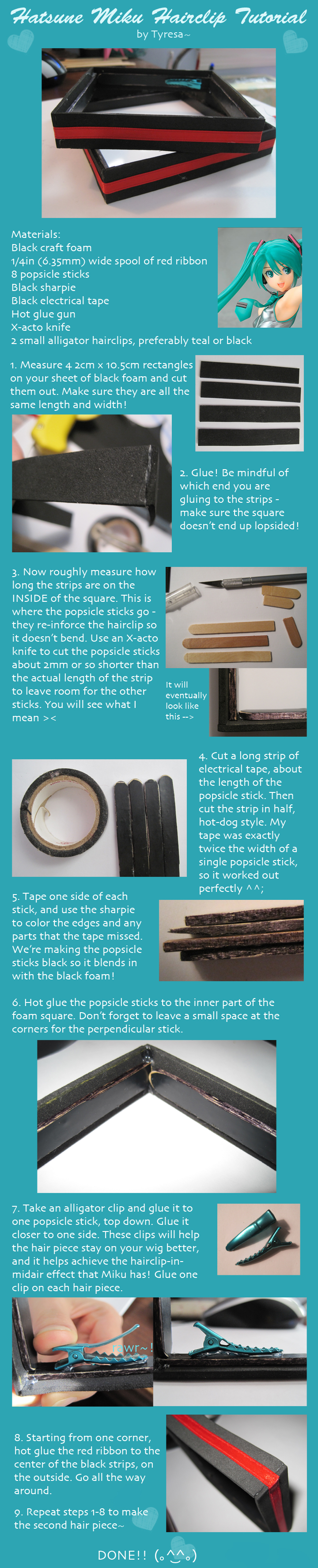 Hatsune Miku Hairclip Tutorial by xxayaneko