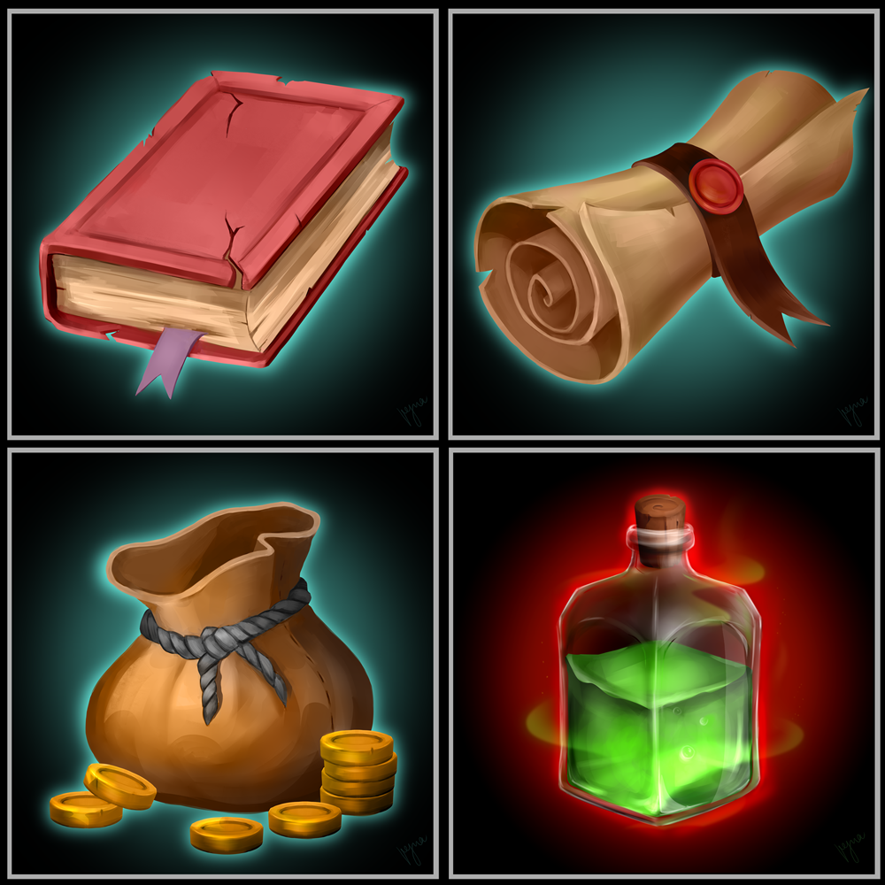 Basic game items icons by veynart on DeviantArt
