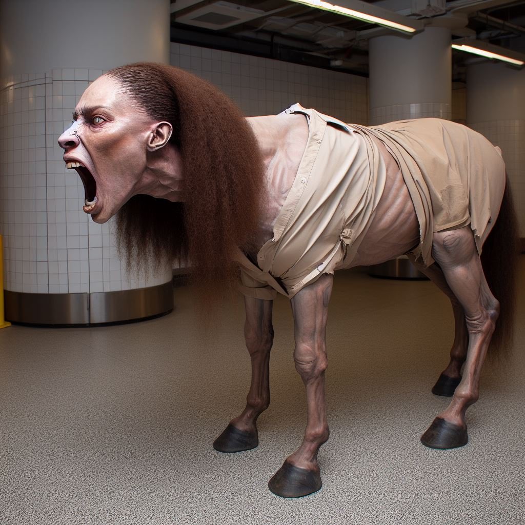 Human Rocking Pony can't stop becoming a horse by lothar777 on DeviantArt