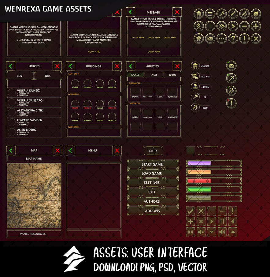 Assets UI Medieval Interface by Wenrexa on DeviantArt