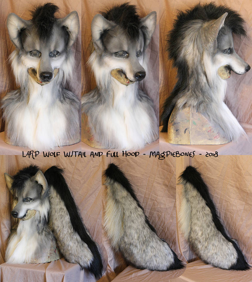 Grey wolf fur mask + tail by lupagreenwolf on DeviantArt