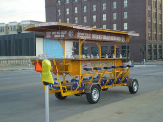 Bicycle powered beer truck by Mythtail