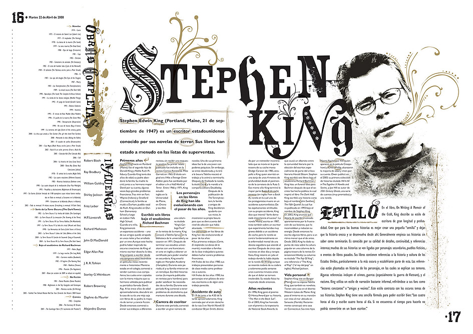 Stephen King Newspaper Spread by punksafetypin on DeviantArt