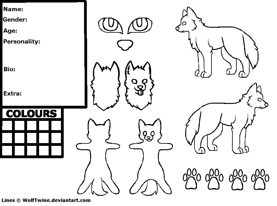 Blank Wolf Fursona Ref Sheet Thunderbird Wallpaper