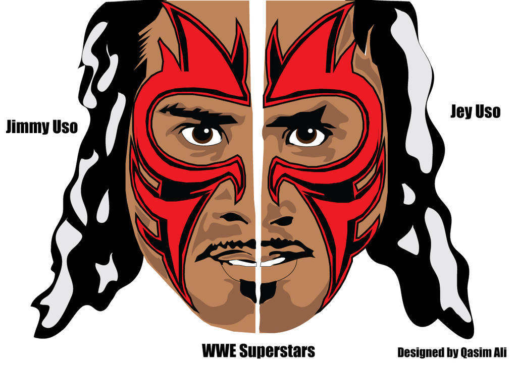 Jimmy Use Drawing Face portrait of the wrestlers: Jimmy and Jey Uso by qasimali01 on ...