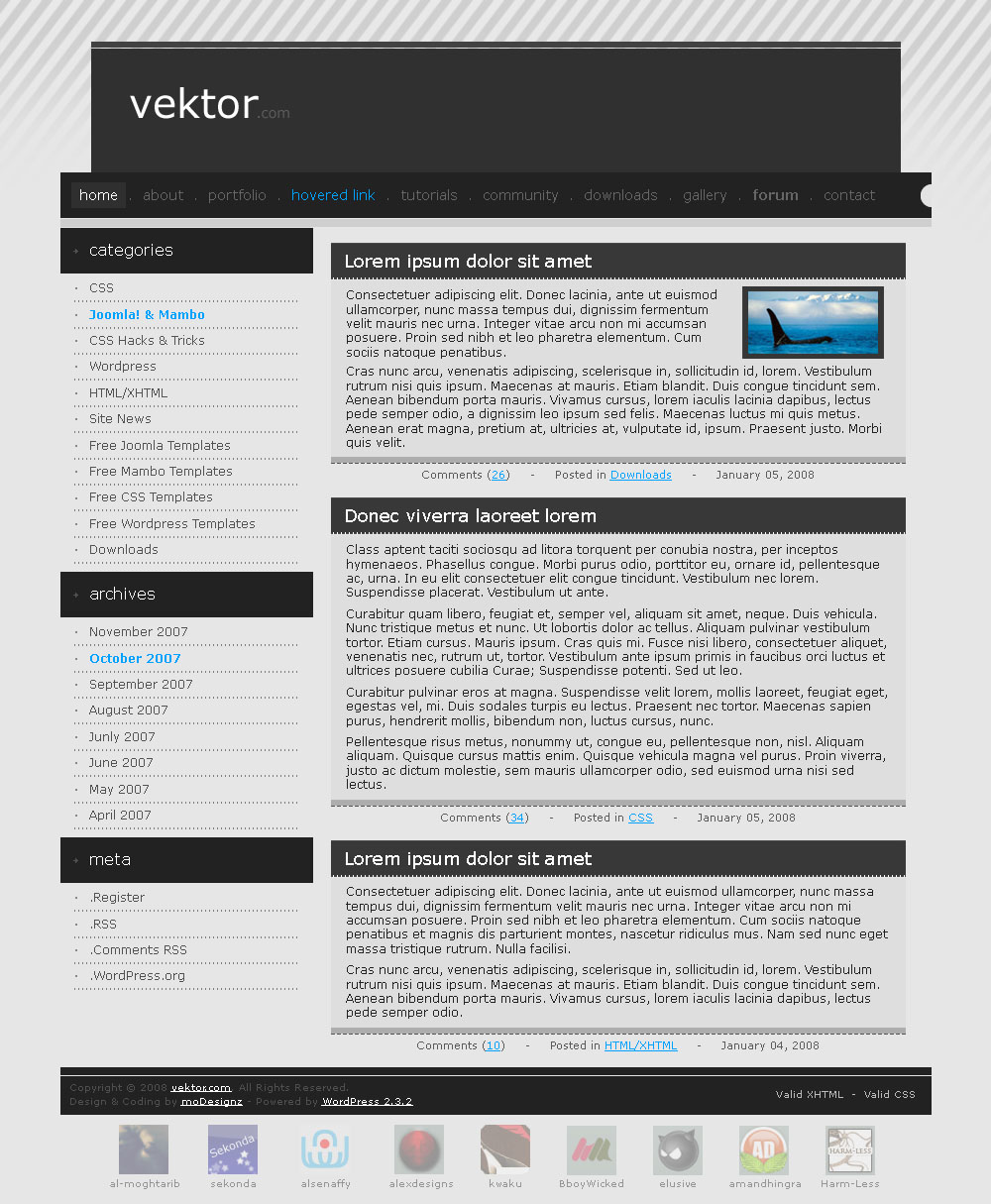 vektor.com - blog design