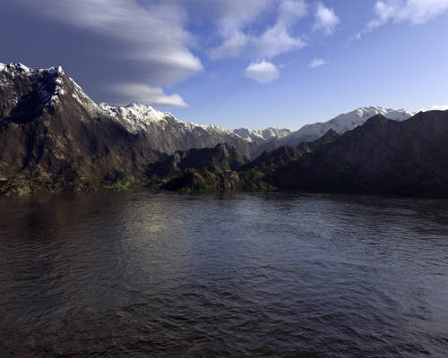 Mountains and Lake