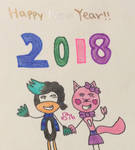 Happy New Year 2018!! by Sparklecat16