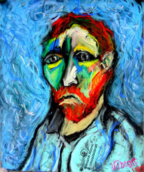 Van Gogh - my  chalk art on sandpaper