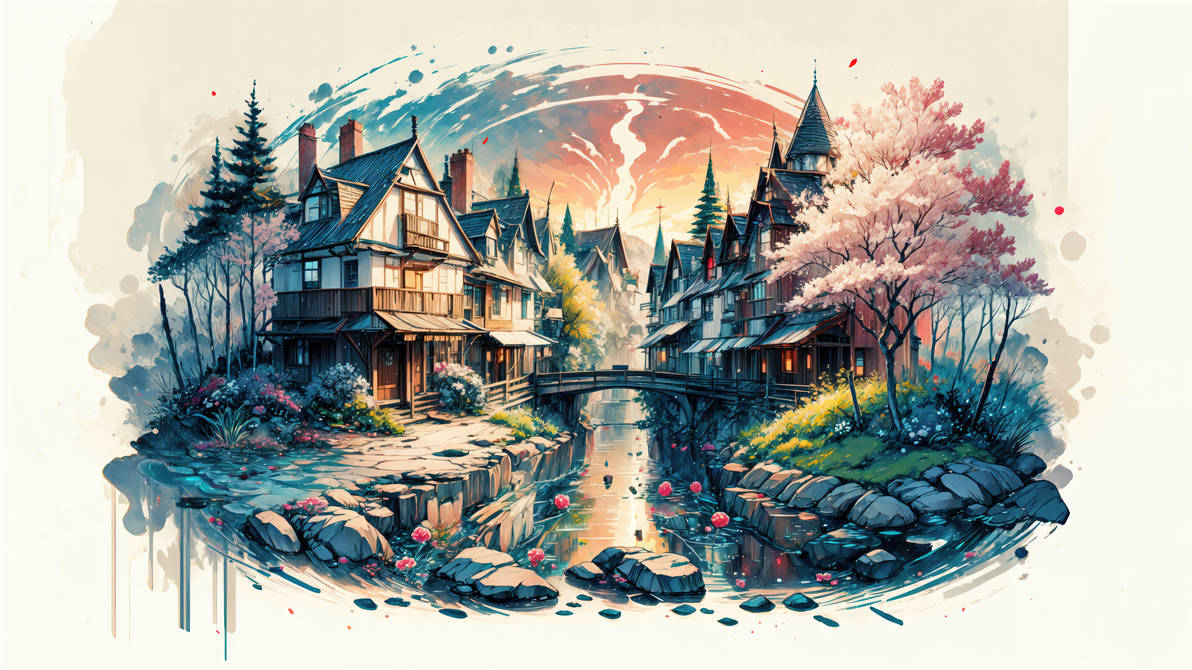 Riverside Town by chibivnDev on DeviantArt