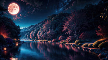 Moonlight on the Forest River