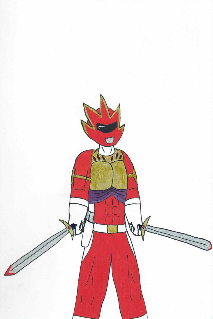 Power Ranger - Red in Armour with Swords by ND0144 on DeviantArt