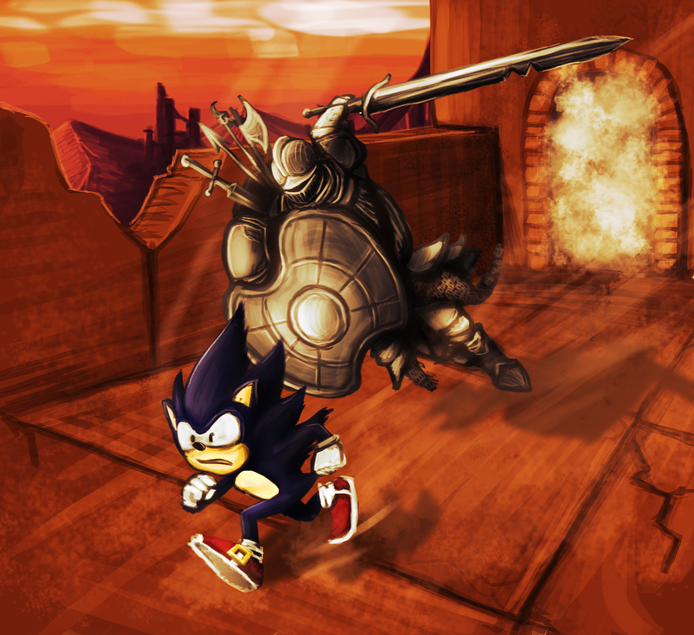 Sonic being chased by a Pursuer