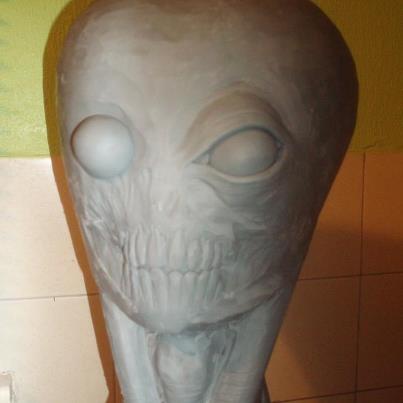 Gray Alien bust WIP