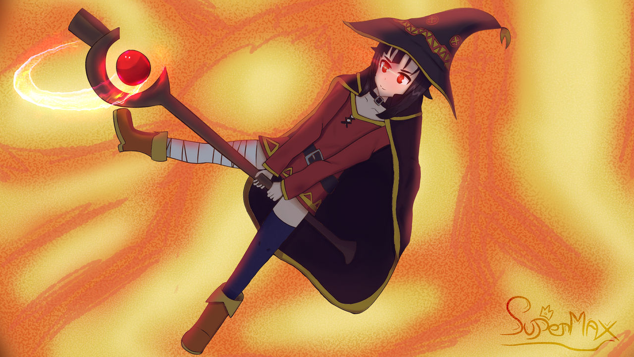 Megumin With Explosion by SuperMax8 on DeviantArt