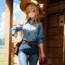 Anime Cowboy Blonde Girl