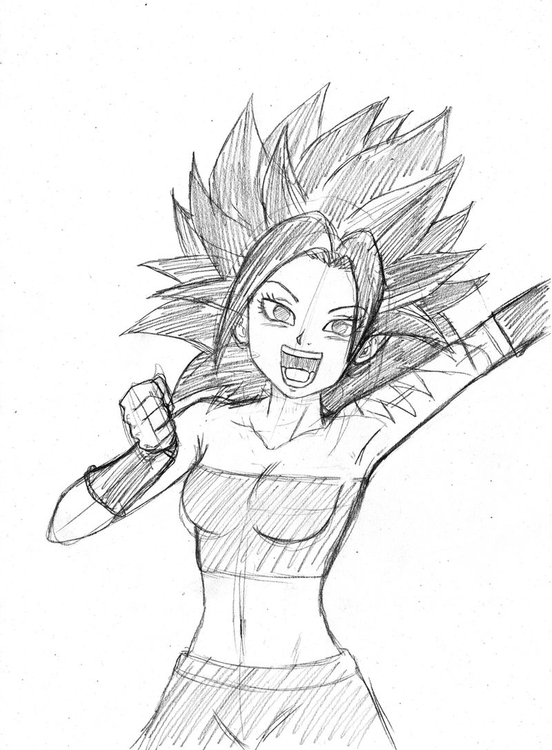 Female Saiyan Caulifla Dragon Ball Super sketch by BL-Sama on DeviantArt