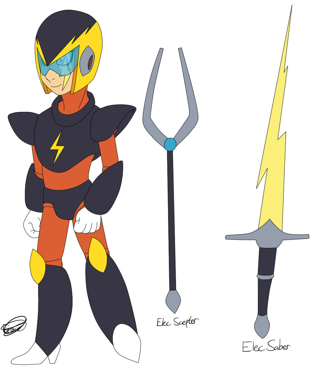 Reploid!Elec Man reference sheet by SinphonyOfRobotHell on DeviantArt