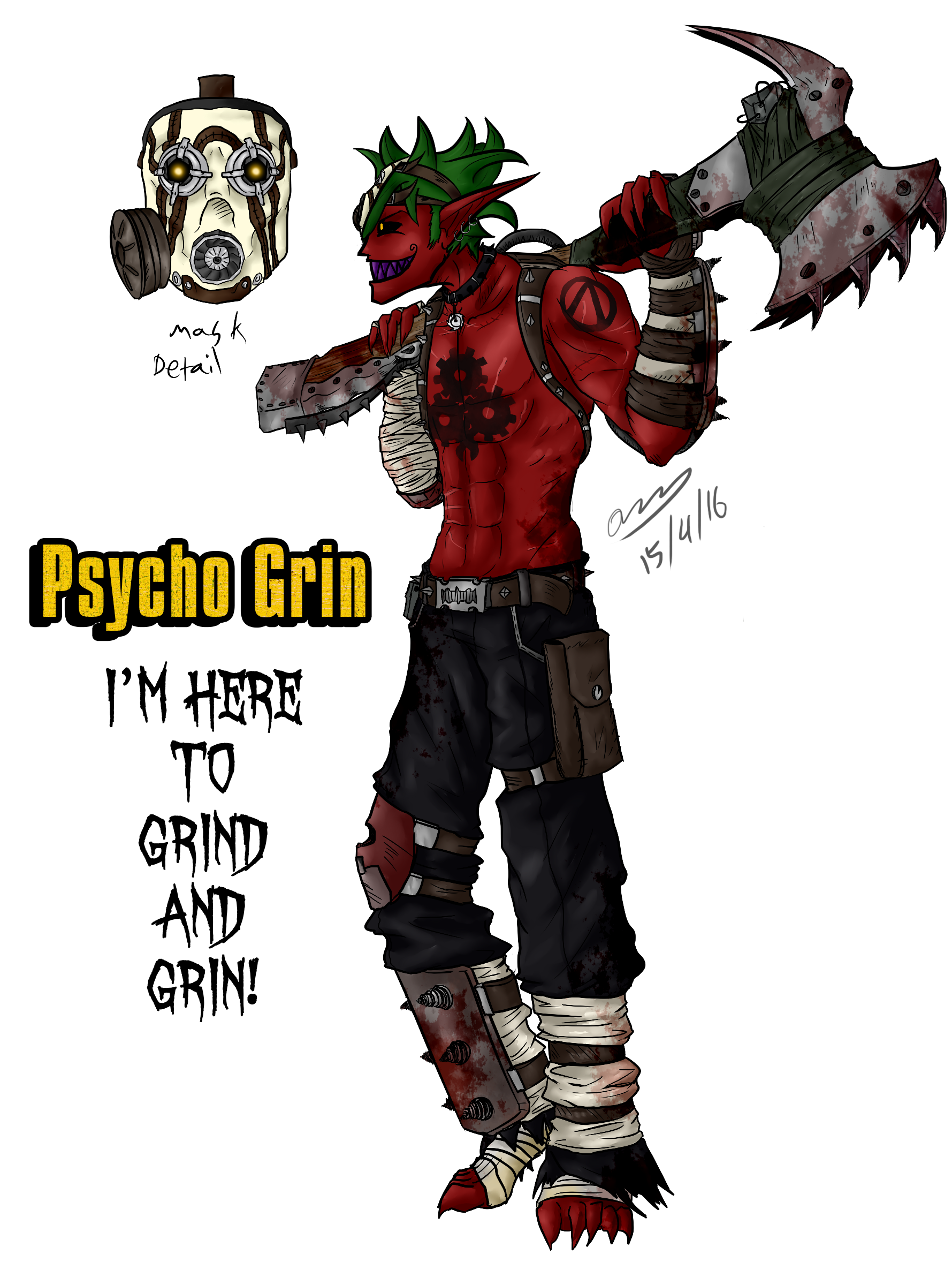 Borderlands AU: Psycho Grin [AKA Red]