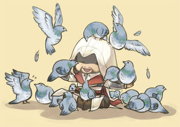 pigeon and Ezio