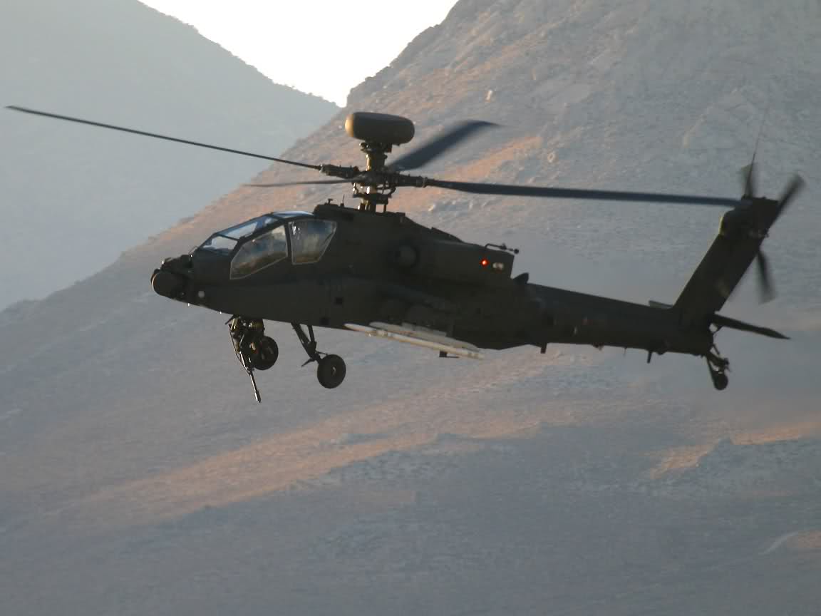 The AH-64D Apache Longbow Flying