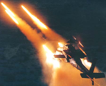 AH-64 Apache firing Missiles