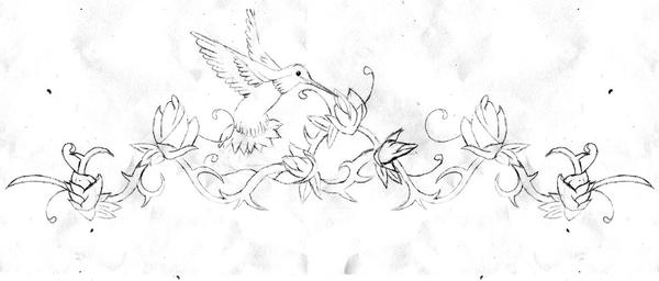 Bird and flowers Tattoo scheme