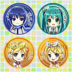 Four Voices button set