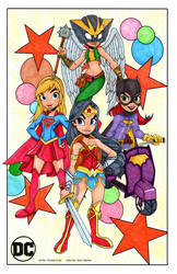 Wonder Woman, Supergirl, Batgirl, and Hawkgirl