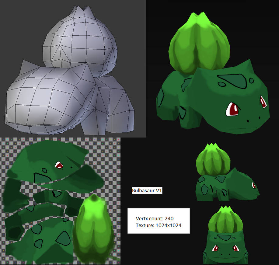 Bulbarsaur Poly Low Poly Bulbasaur V1 by DougTheEye on DeviantArt