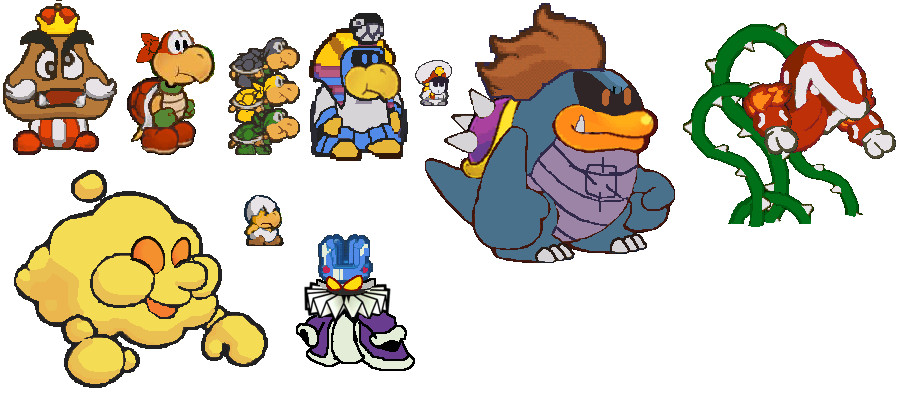 super paper mario bosses