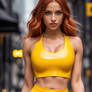 Yellow Latex sportwear