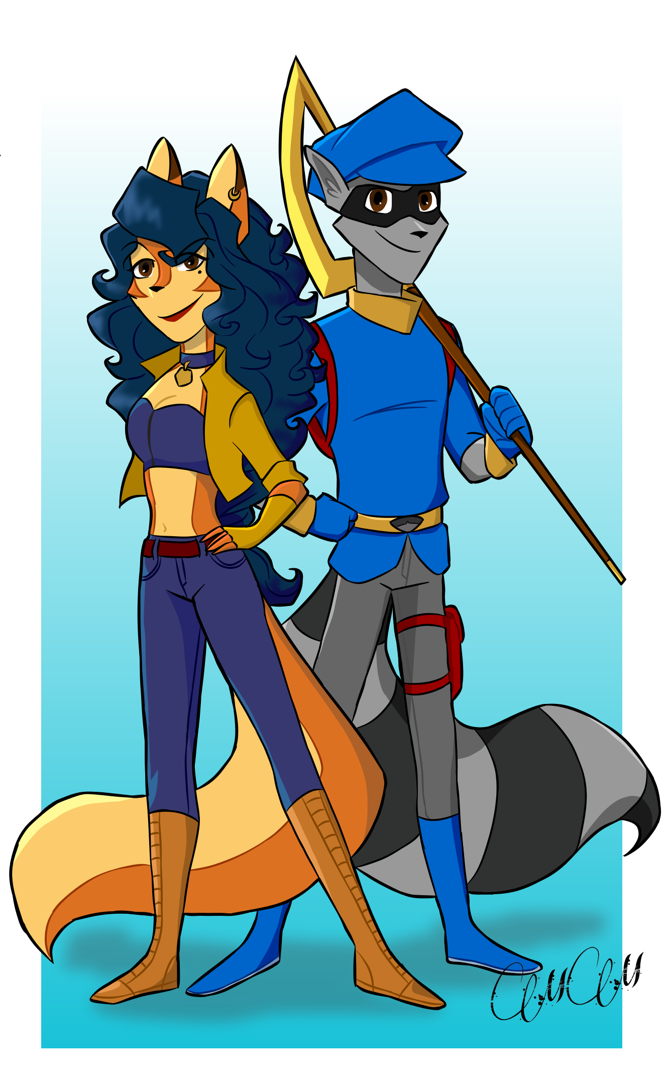 Cover art for The Adventures of Sly Cooper #2 by skullbabyland on