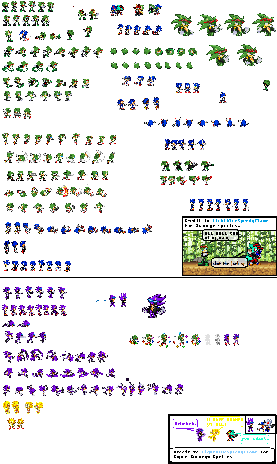 Scourge The Hedgehog Sprite Sheet :UPDATED AGAIN: