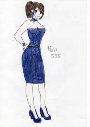 OC Kira: Elegant Navy Blue Dress + Shoes