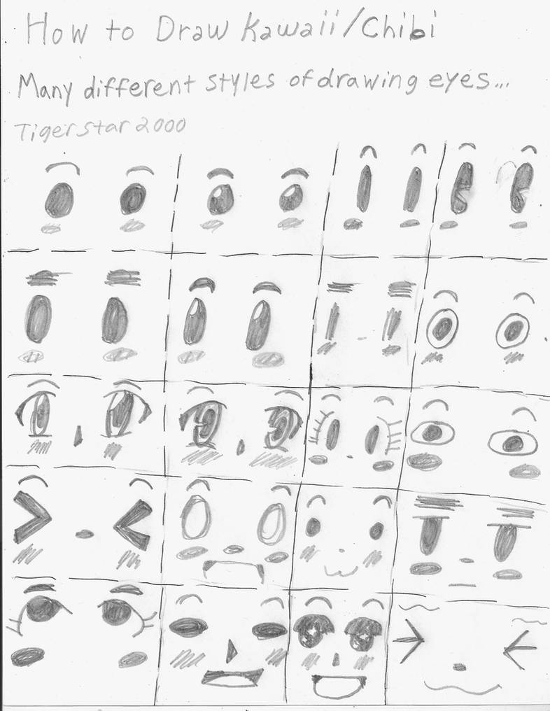 How to Draw Kawaii Drawing different types of Eyes by TheMysticalArtist ...