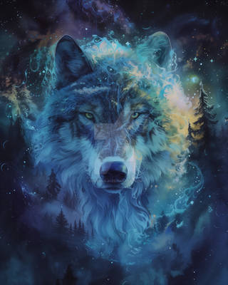 Cosmic Wolf Portrait